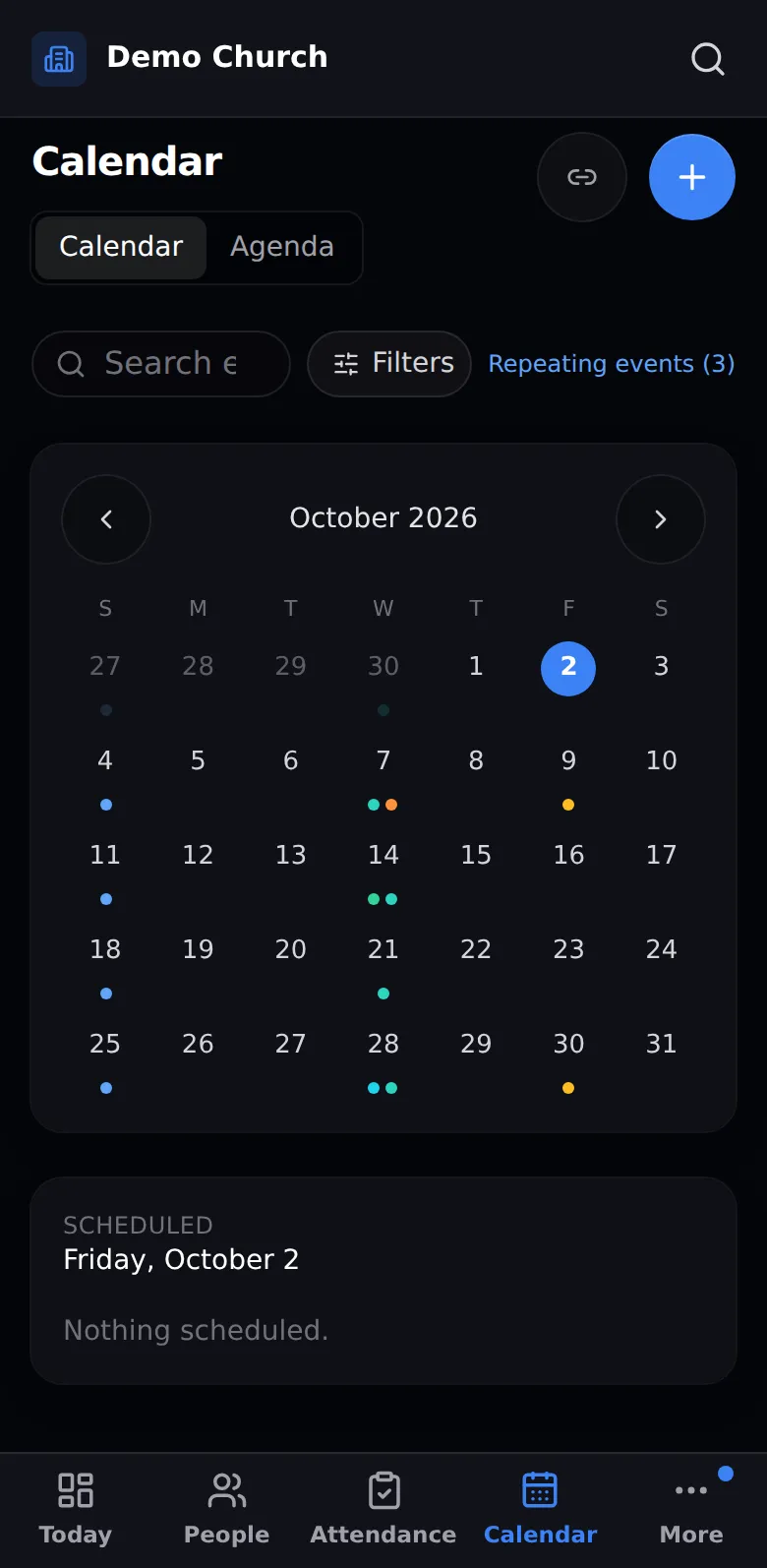 Calendar on a phone