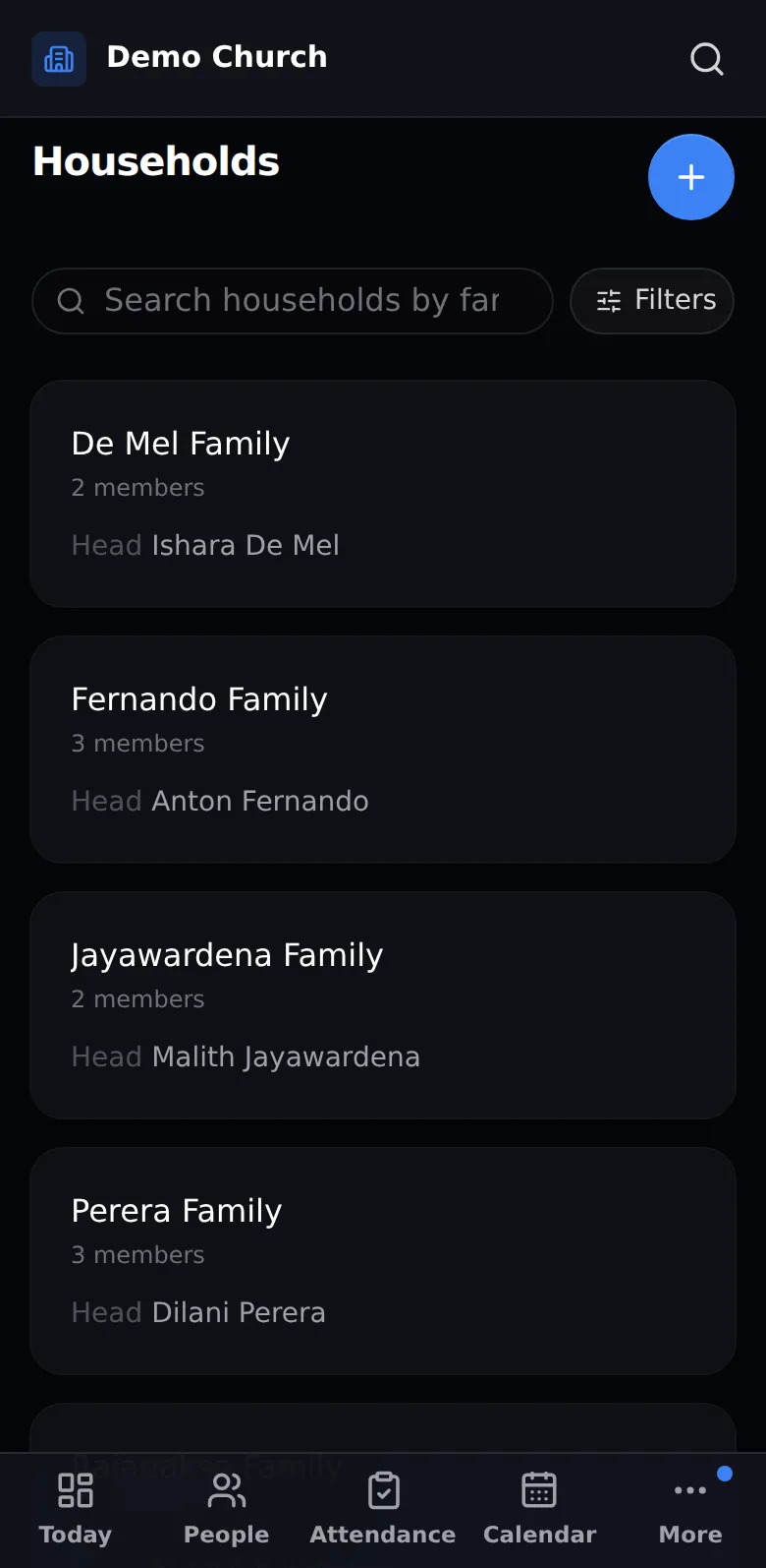 Households on a phone
